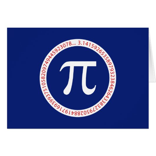 Pi-symbool in cirkel op marineblauw (Voorkant Horizontaal)