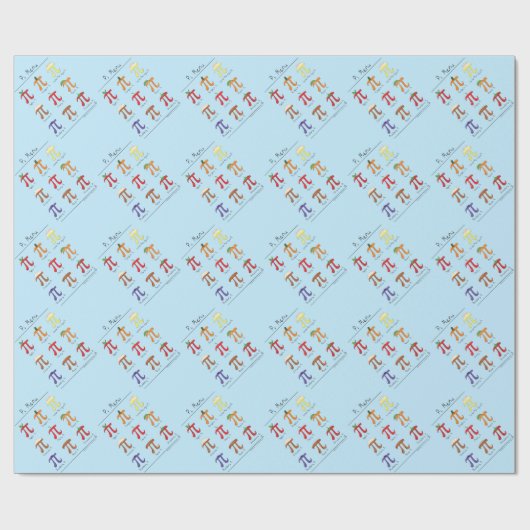 Pi Symbool Menu Cute Wiskunde Teacher Cadeaupapier (Vlak)