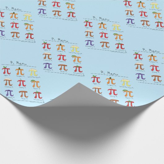 Pi Symbool Menu Cute Wiskunde Teacher Cadeaupapier (Hoek)