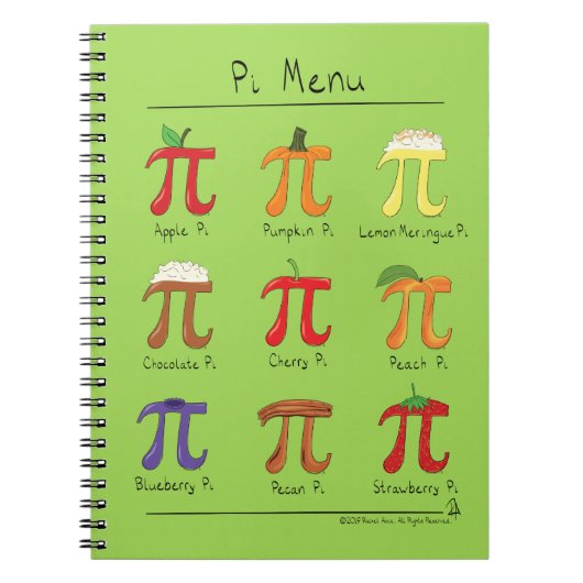Pi Symbool Menu Cute Wiskunde Teacher Notitieboek (Voorkant)