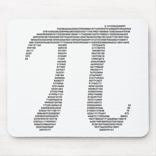Pi-symbool Mousepad Muismat (Voorkant)