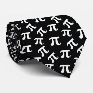 Pi Symbool Pattern Black White Modern Stropdas
