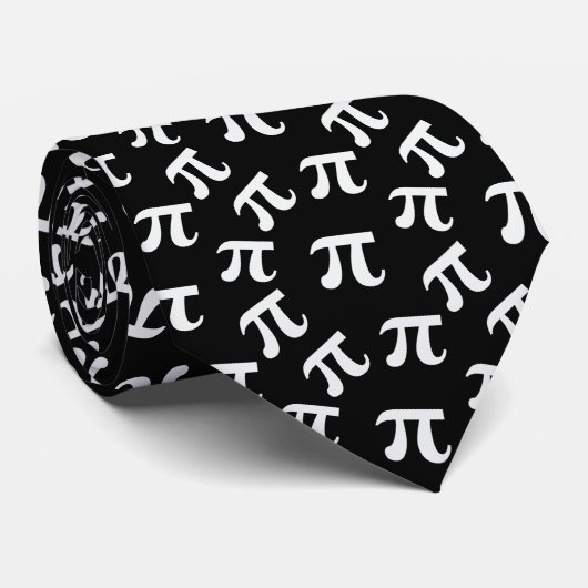 Pi Symbool Pattern Black White Modern Stropdas (Opgerold)