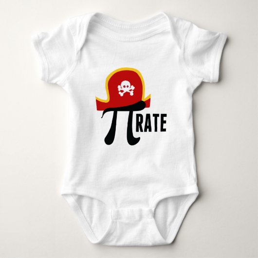 Pi Symbool Pirate Baby Romper (Voorkant)