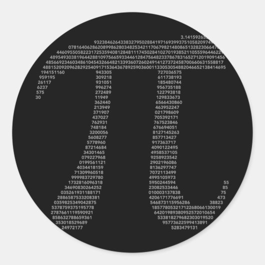 Pi Symbool Sticker (Voorkant)