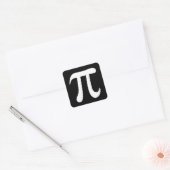 Pi symbool stickers, zwart en wit vierkante sticker (Envelop)