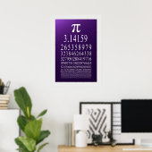 Pi-symbool Veel cijferige code Poster (Thuiskantoor)
