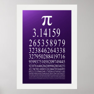 Pi-symbool Veel cijferige code Poster