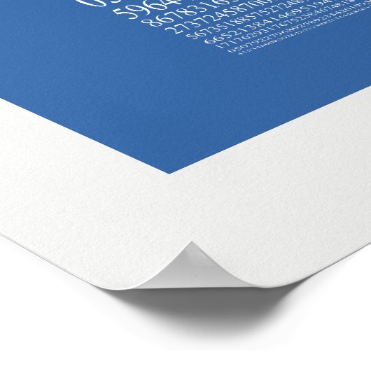 Pi-symbool Veel cijferige code Poster (Hoek)