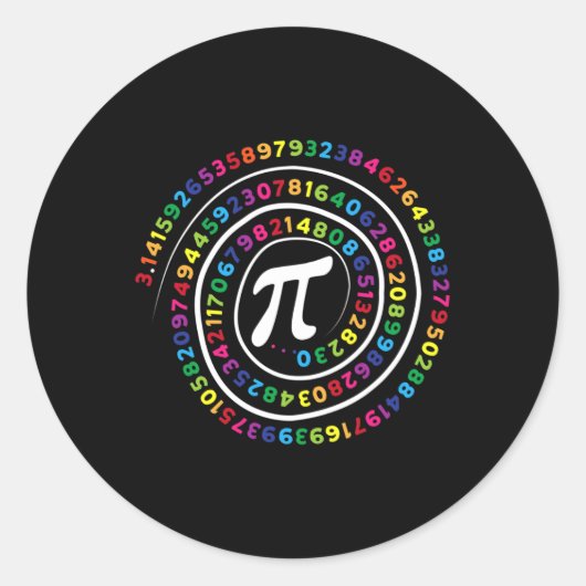 Pi Symbool Wiskunde leraar Pi Dag Ronde Sticker (Voorkant)