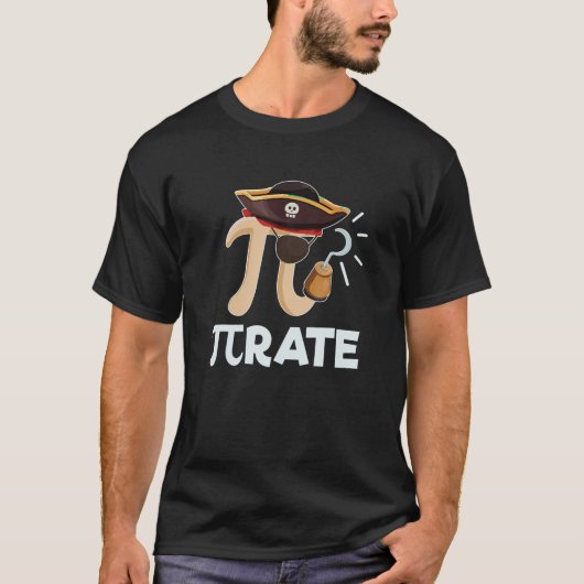 Pi Tarief Pi Dag Wiskunde Pirate Pun T Shirt (Voorkant)
