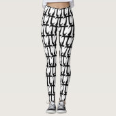 Pi Teken Patroon Piday Party Zwart en Wit Leggings (Voorkant)