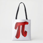 Pi the Constant In 3D Tote Bag<br><div class="desc">Pi in red set over a white background</div>