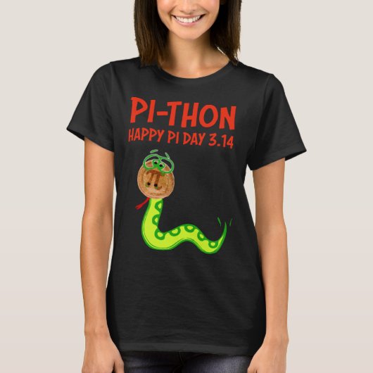 PI THON Pi Day Python Pie Math Snake Wild Animal N T-shirt (Voorkant)