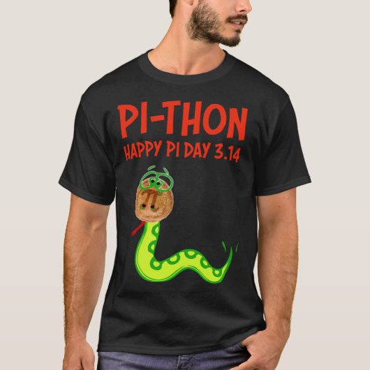 PI THON Pi Day Python Pie Math Snake Wild Animal N T-shirt (Voorkant)