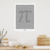 Pi tot op 31.415e decimaal met grote Pi Poster (Keuken)