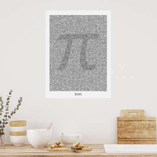Pi tot op 31.415e decimaal met grote Pi Poster (Keuken)