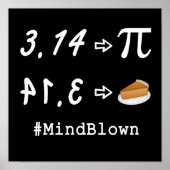 Pi versus Pie Mind Blown! Poster (Voorkant)