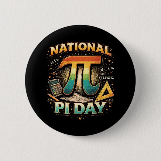 Pi vieren ronde button 5,7 cm (Voorkant)