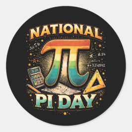 Pi vieren ronde sticker