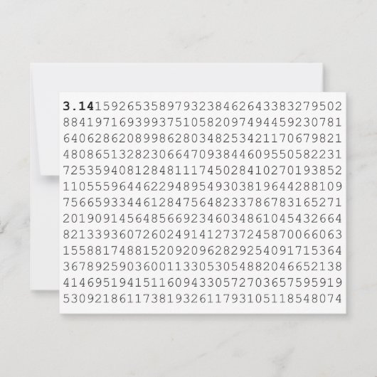 Pi-viering 3,14 Pi-dag Kaart (Voorkant)