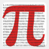pi vierkante sticker (Voorkant)