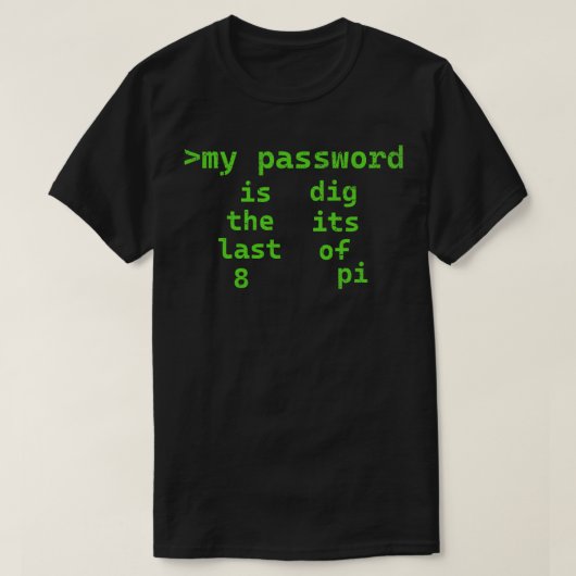 PI-wachtwoord T-shirt (Design voorkant)
