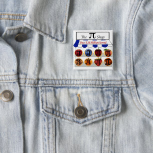 Pi Winkel Vierkante Button 5,1 Cm