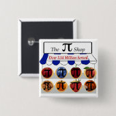 Pi Winkel Vierkante Button 5,1 Cm (Voorkant /achterkant)