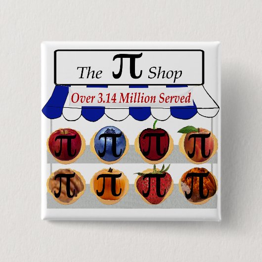 Pi Winkel Vierkante Button 5,1 Cm (Voorkant)