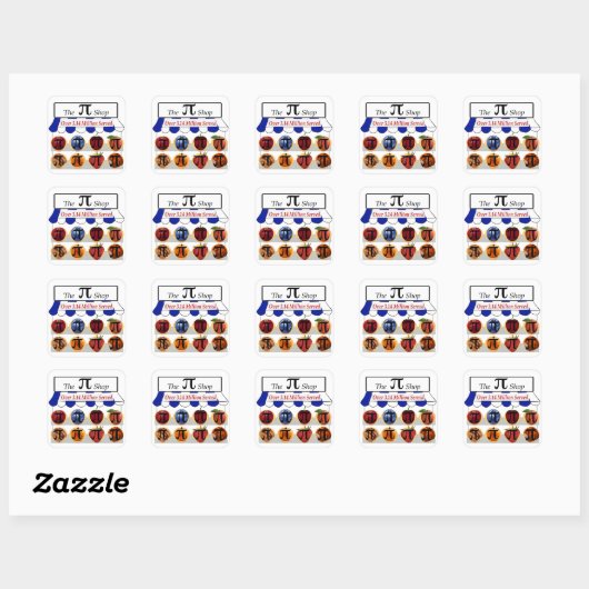 Pi Winkel Vierkante Sticker (Vel)
