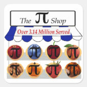 Pi Winkel Vierkante Sticker (Voorkant)