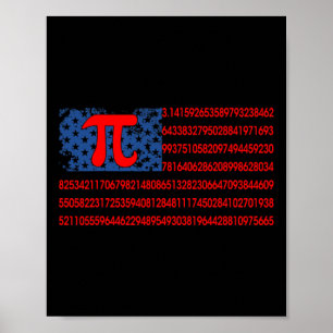 Pi Wiskunde Amerikaanse vlag 3 Poster
