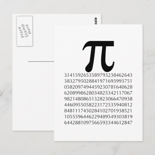 pi-wiskunde briefkaart (Voorkant / Achterkant)
