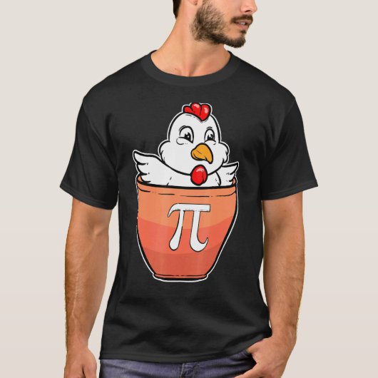 Pi Wiskunde Kippenpot T-shirt (Voorkant)
