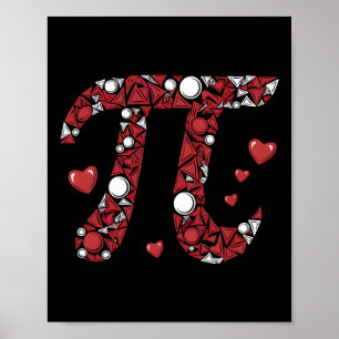Pi Wiskunde Lover Teacher Valentijnsdag Hearts Lov Poster