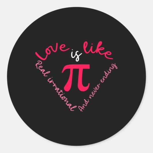 Pi Wiskunde Science Pi Day Valentijnsdag Ronde Sticker (Voorkant)