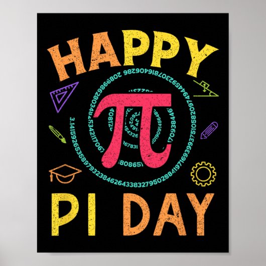 PI Wiskunde Science Stem Gift 3.14 Pi Dag Retr Poster (Voorkant)