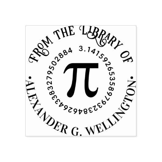 PI Wiskunde Symbool Grieks Letterbibliotheek Boekn Rubberstempel (Afrduk)