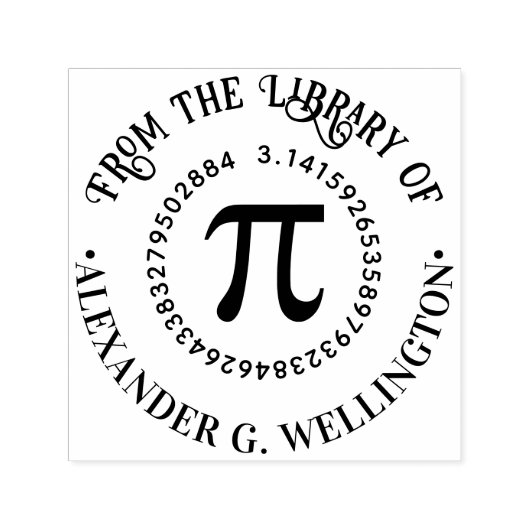 PI Wiskunde Symbool Grieks Letterbibliotheek Boekn Zelfinktende Stempel (Design)