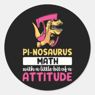 Pi Wiskunde Wiskunde Dinosaurus Dino Pi-dag  Ronde Sticker