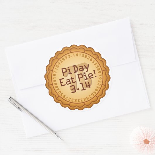 Pi with Pie Crust Sticker (Envelop)