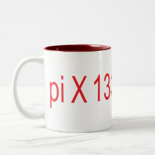 pi X 1337% = 42 Tweekleurige Koffiemok
