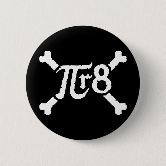 Pi x Straal tot 8th Power = Pirate Ronde Button 5,7 Cm (Voorkant)
