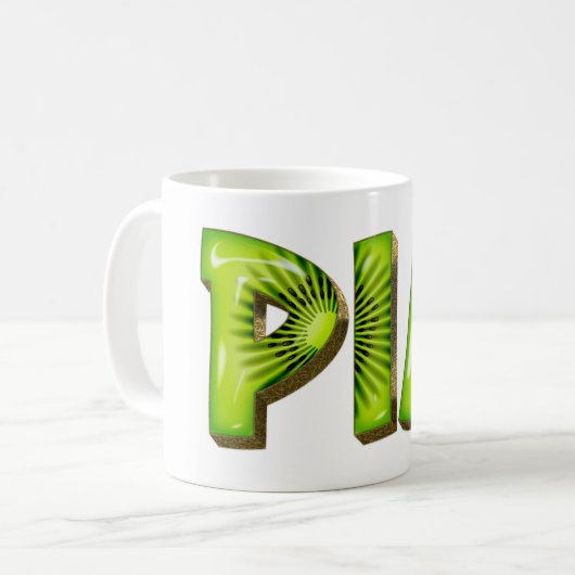 Pia Name Kiwi Style Tasse Teetasse Kaffeetasse Koffiemok (Voorkant links)