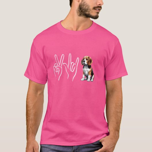 Piace Love Beagle Funny Beagle Hondenliefhebber & T-shirt (Voorkant)