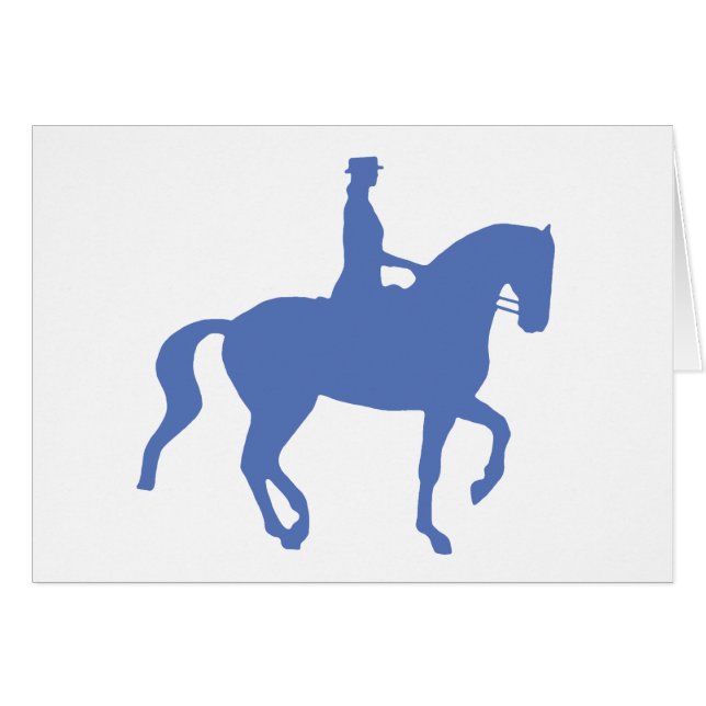 Piaffe Dressage Horse and Rider (blauw) (Voorkant Horizontaal)