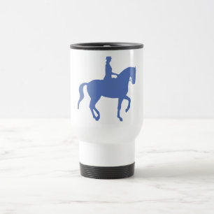 Piaffe Dressage Horse and Rider (blauw) Reisbeker
