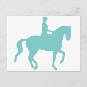 Piaffe Dressage Horse and Rider (blauwgroen) Briefkaart