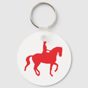 Piaffe Dressage Horse and Rider (rood) Sleutelhanger